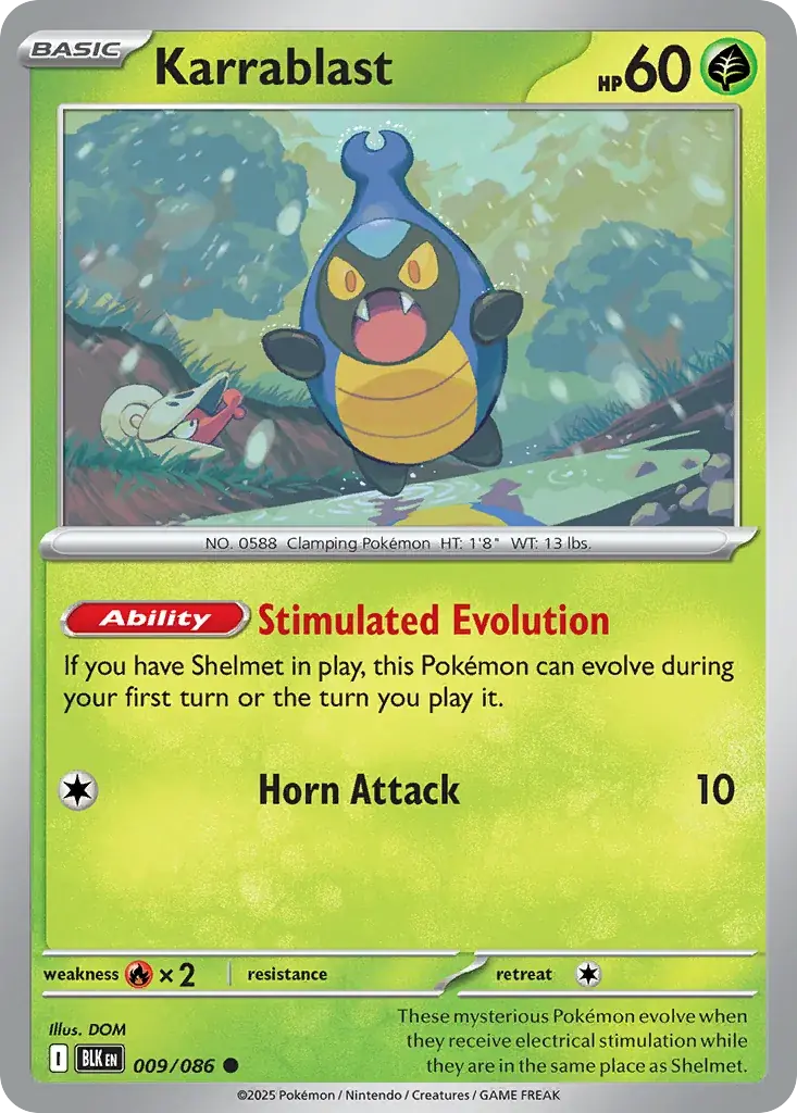 Karrablast Black Bolt Pokemon card
