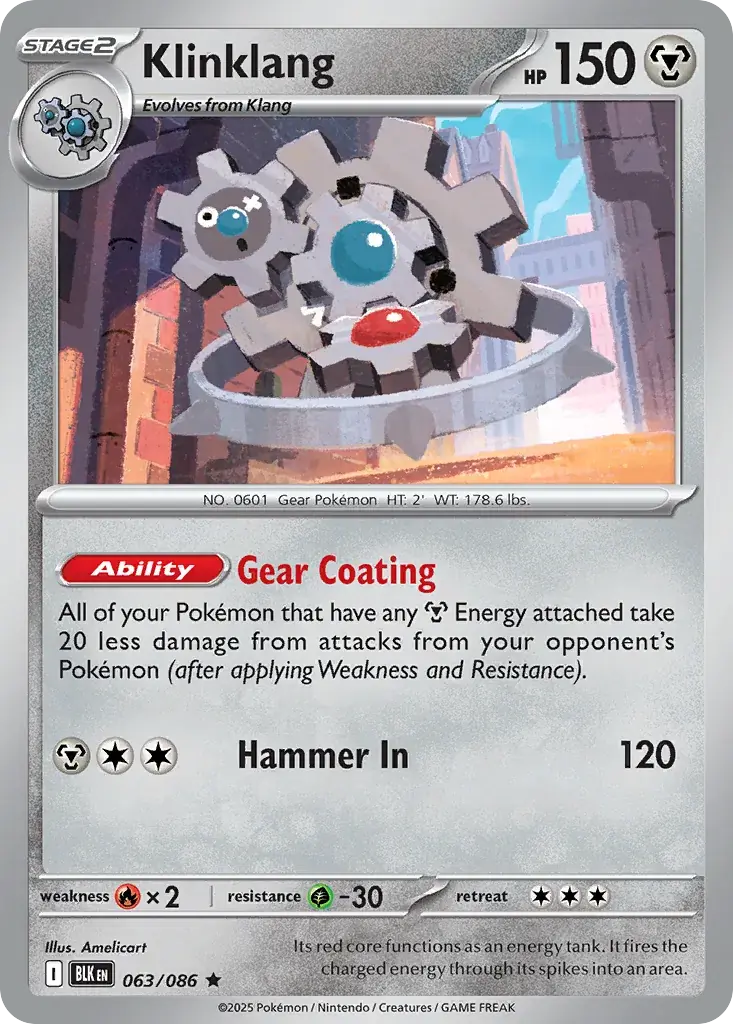 Klinklang Black Bolt Pokemon card