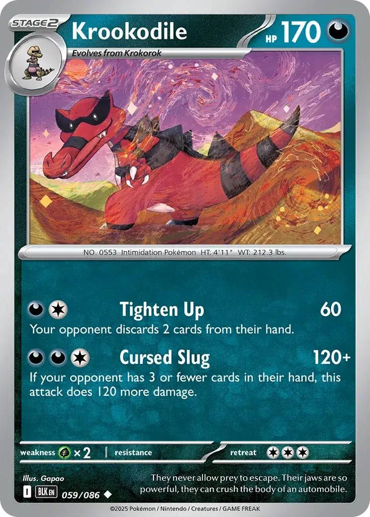 Krookodile Black Bolt Pokemon card