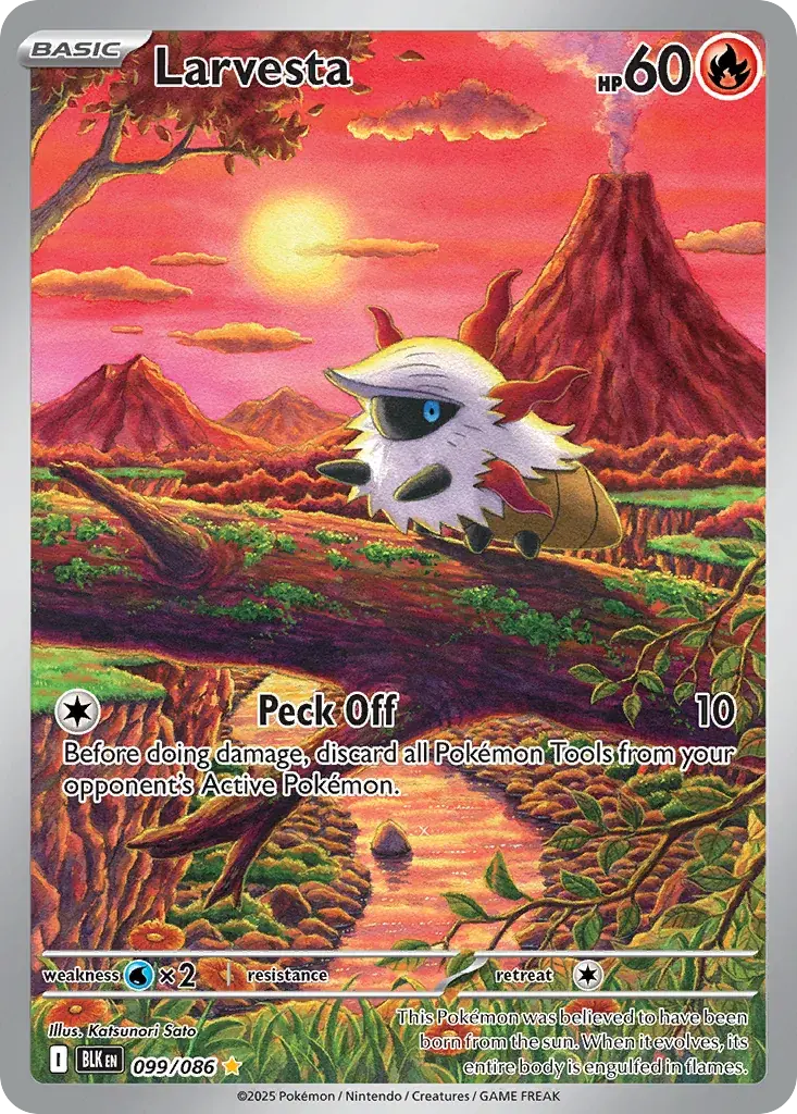 Larvesta Black Bolt Pokemon card