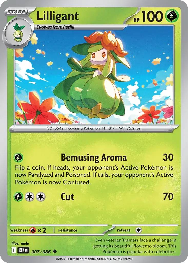 Lilligant Black Bolt Pokemon card