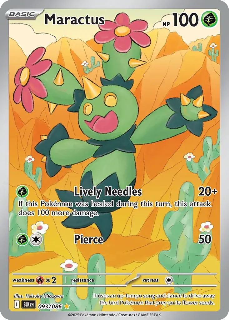 Maractus Black Bolt Pokemon card