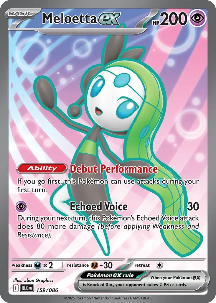 Meloetta ex Black Bolt Pokemon card