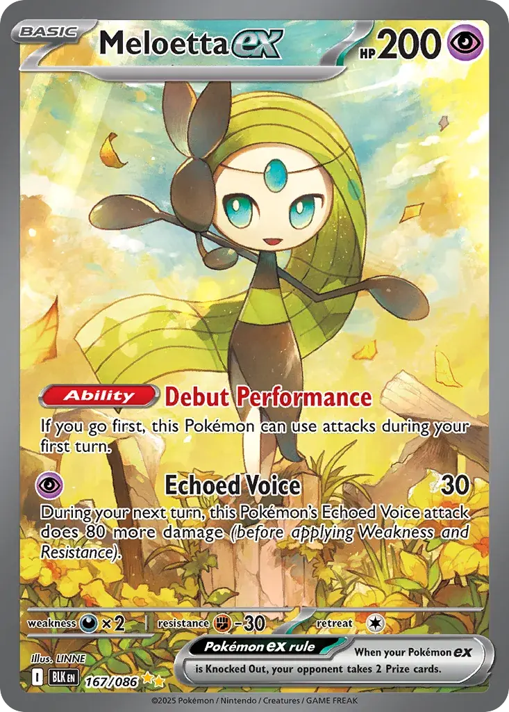 Meloetta ex Black Bolt Pokemon card