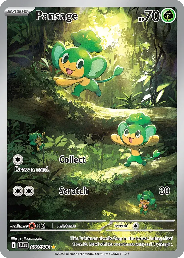 Pansage Black Bolt Pokemon card