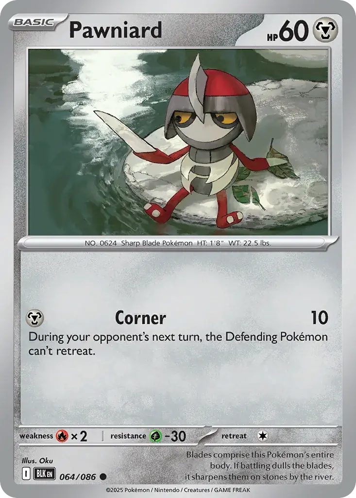 Pawniard Black Bolt Pokemon card
