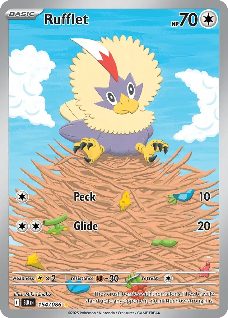 Rufflet Black Bolt Pokemon card
