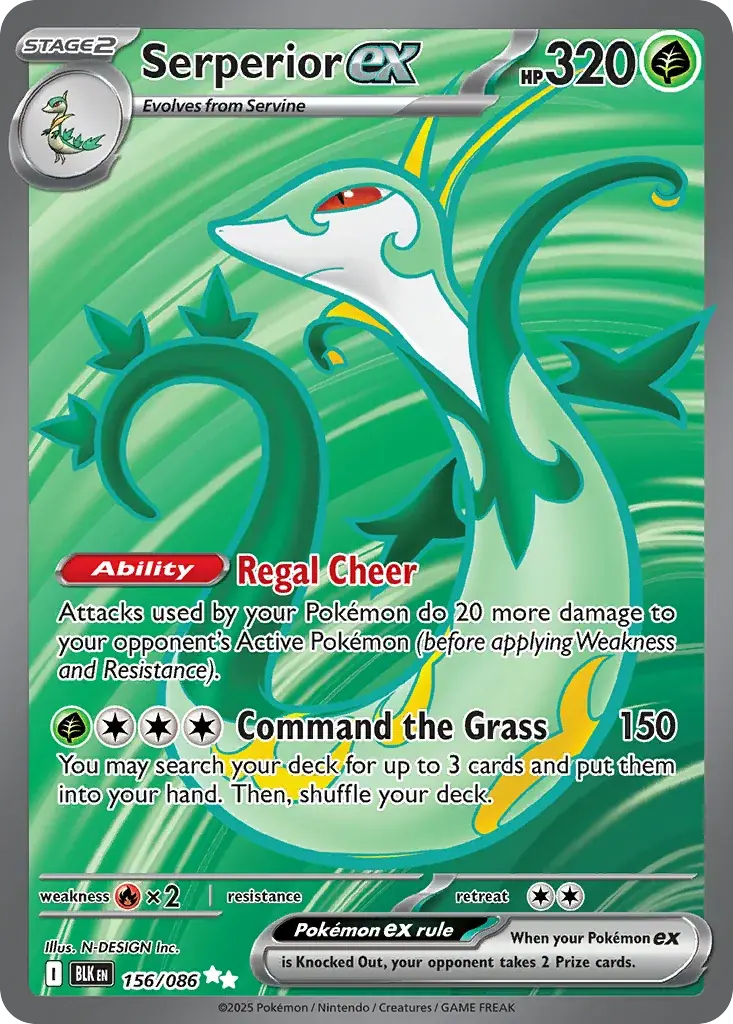 Serperior ex Black Bolt Pokemon card