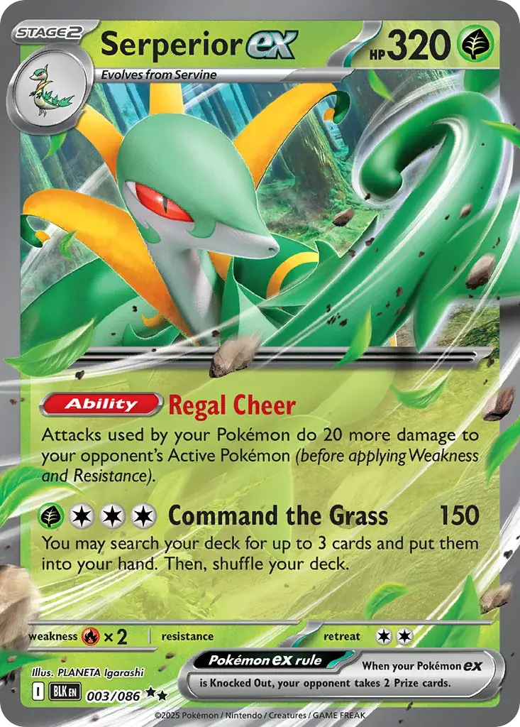 Serperior ex Black Bolt Pokemon card