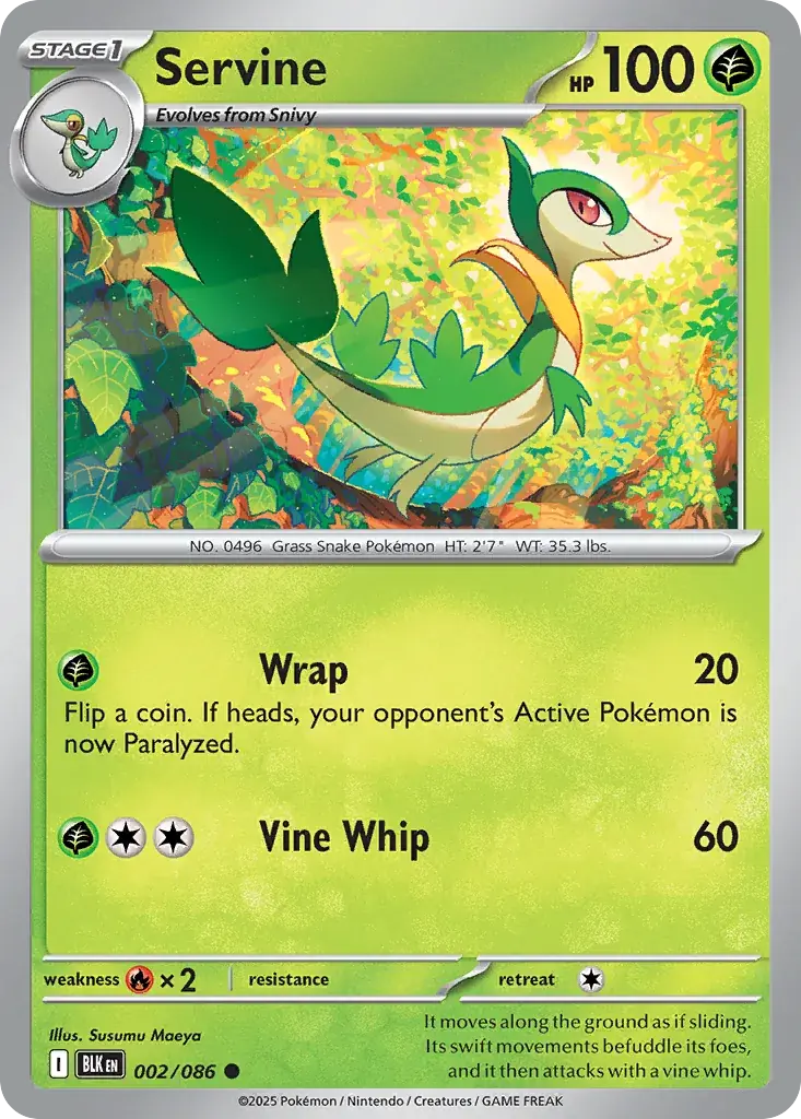 Servine Black Bolt Pokemon card