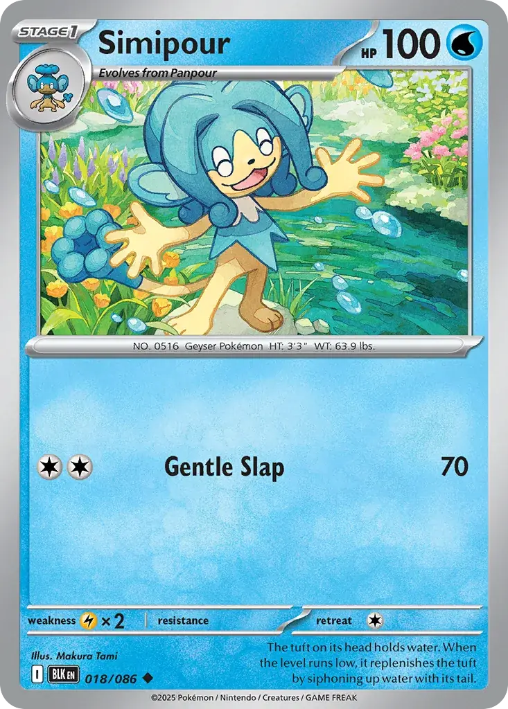 Simipour Black Bolt Pokemon card