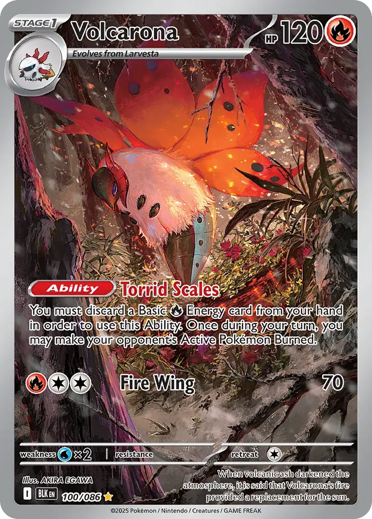 Volcarona Black Bolt Pokemon card