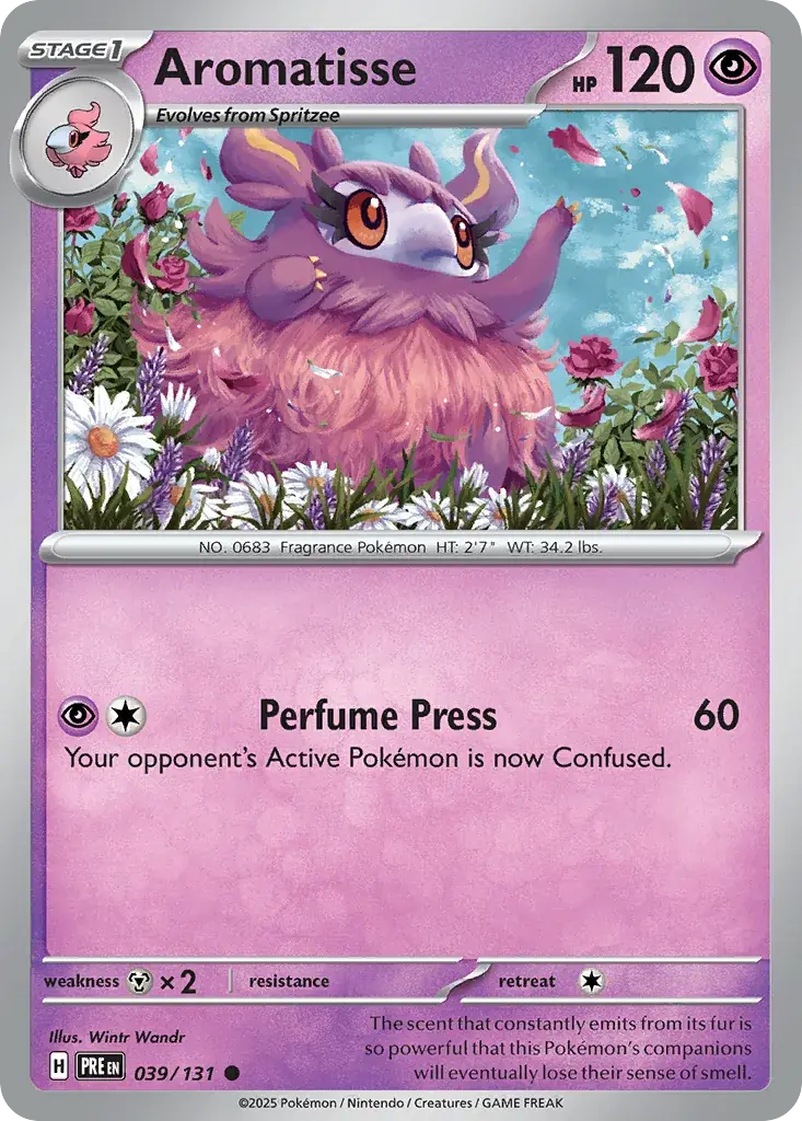 Aromatisse Prismatic Evolutions Pokemon card