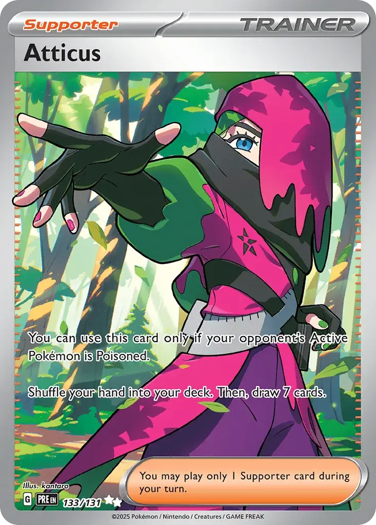 Atticus Prismatic Evolutions Pokemon card