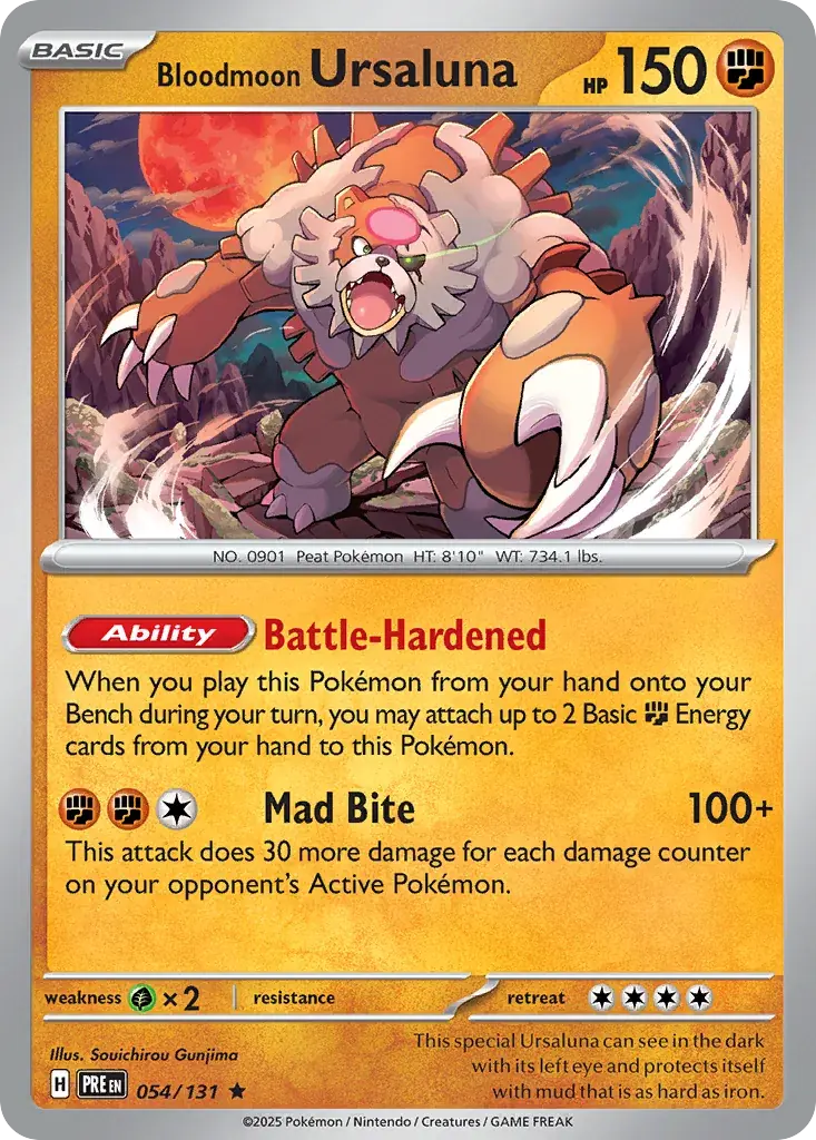 Bloodmoon Ursaluna Prismatic Evolutions Pokemon card
