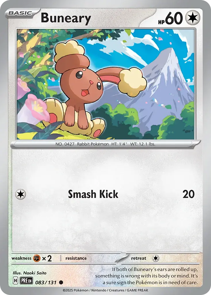 Buneary Prismatic Evolutions Pokemon card