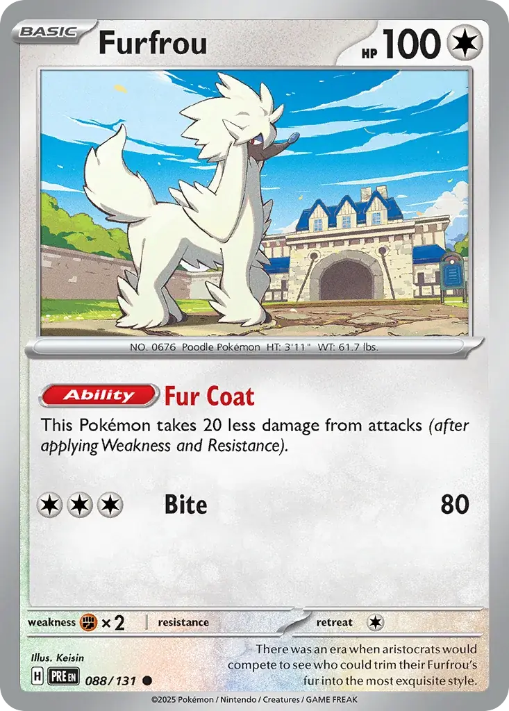 Furfrou Prismatic Evolutions Pokemon card