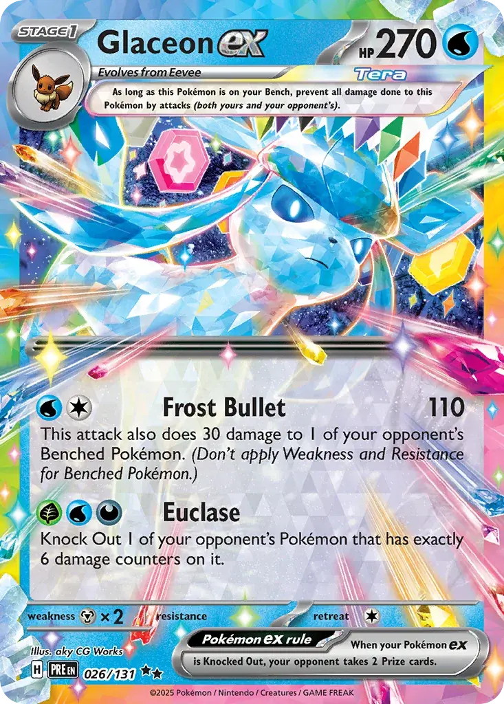 Glaceon ex Prismatic Evolutions Pokemon card