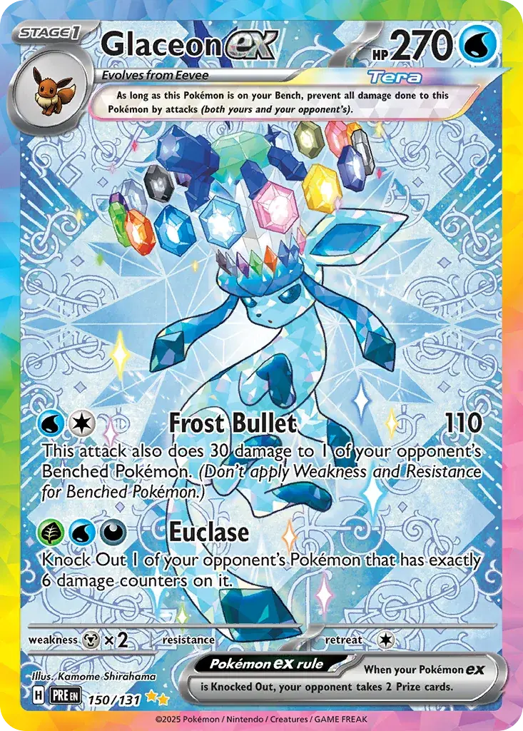 Glaceon ex Prismatic Evolutions Pokemon card