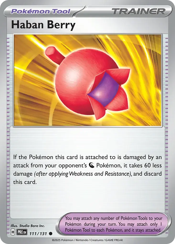 Haban Berry Prismatic Evolutions Pokemon card
