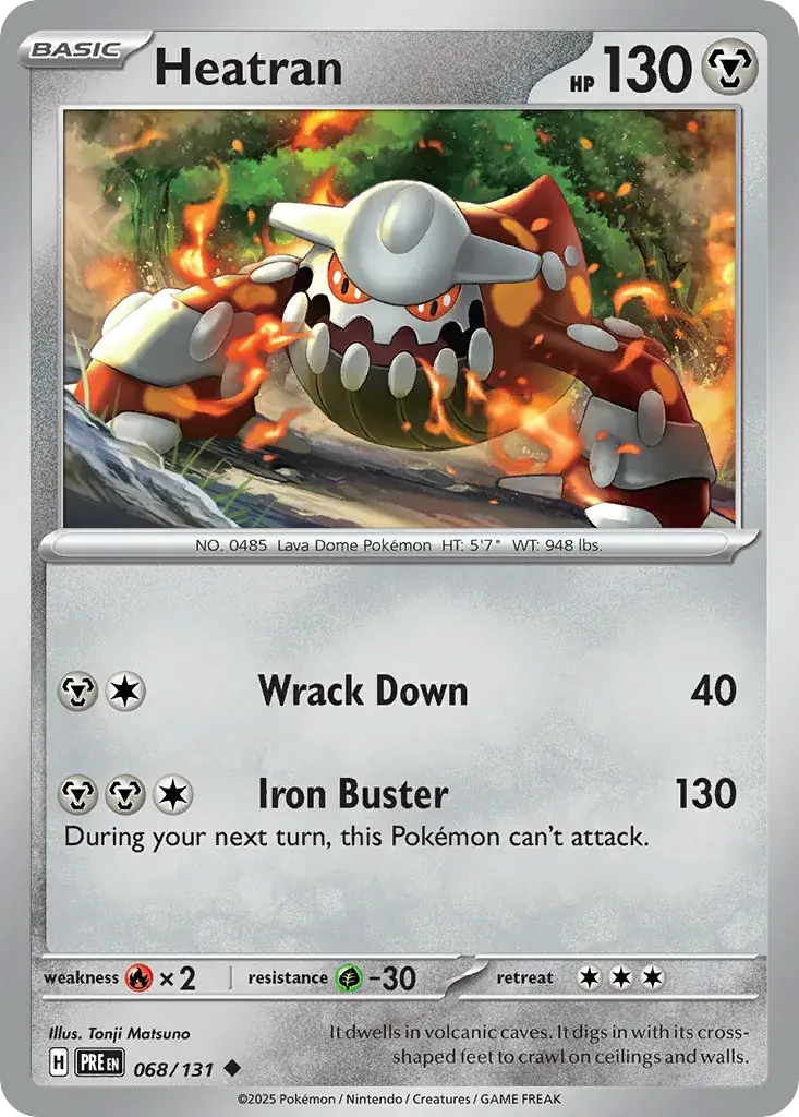Heatran Prismatic Evolutions Pokemon card