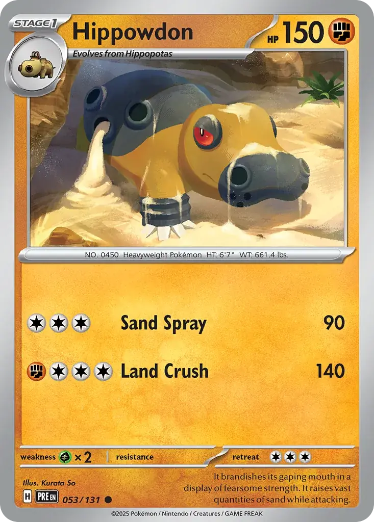 Hippowdon Prismatic Evolutions Pokemon card