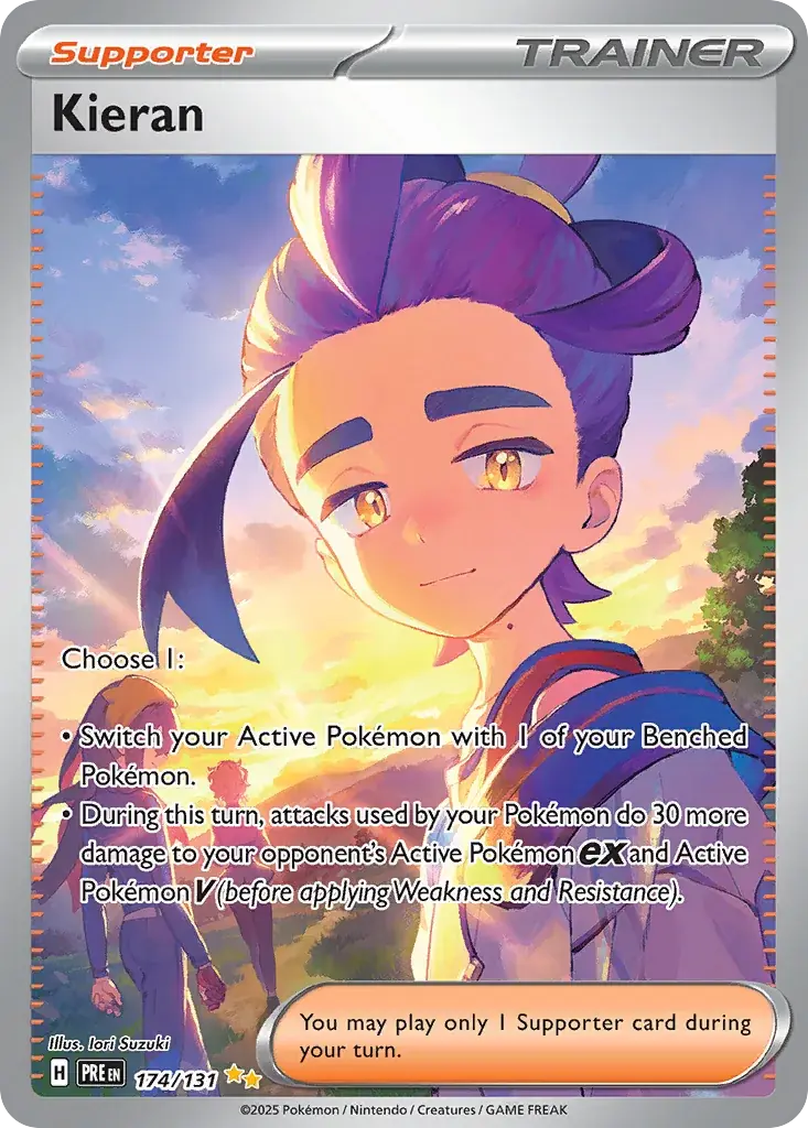 Kieran Prismatic Evolutions Pokemon card