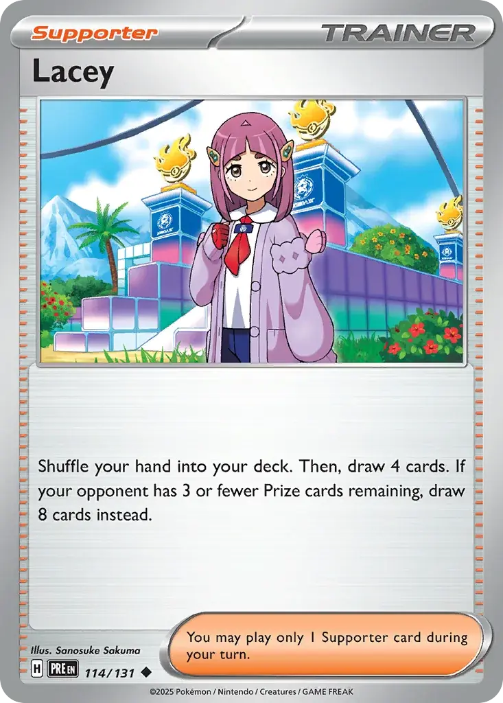 Lacey Prismatic Evolutions Pokemon card