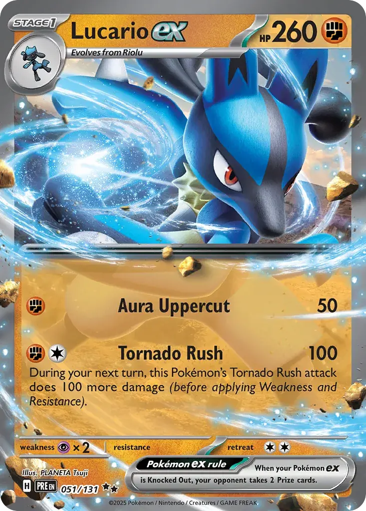 Lucario ex Prismatic Evolutions Pokemon card