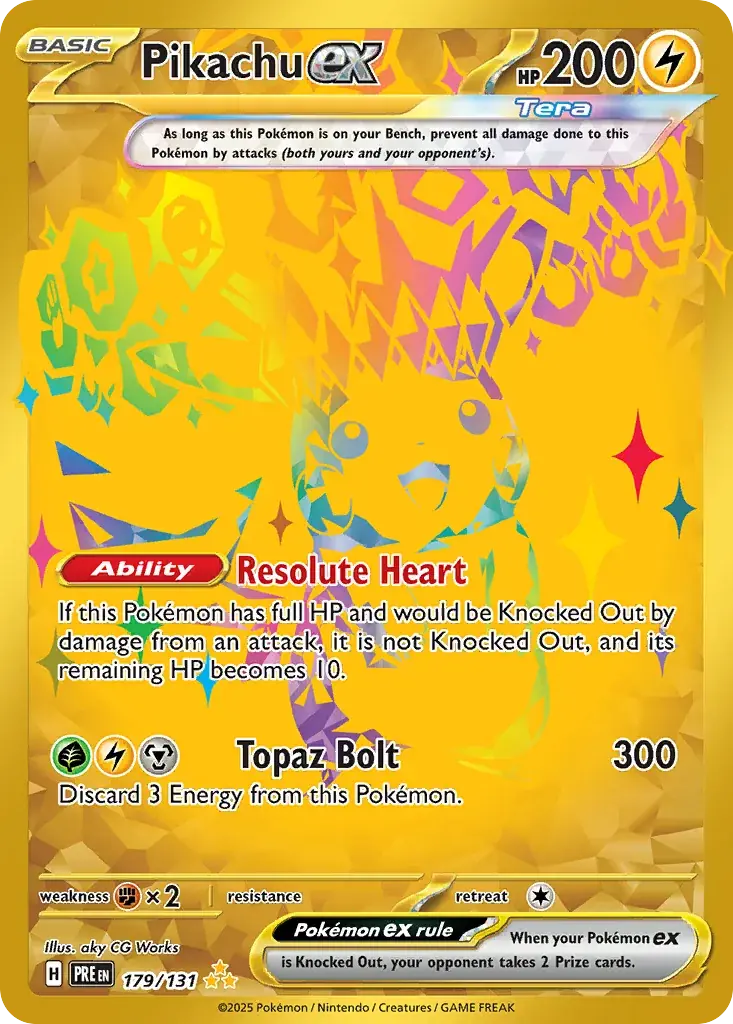 Pikachu ex Prismatic Evolutions Pokemon card