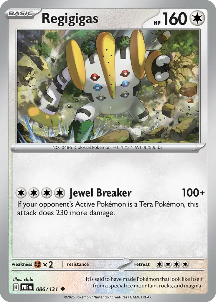 Regigigas Prismatic Evolutions Pokemon card