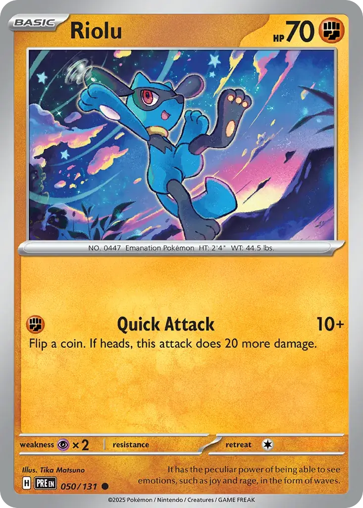 Riolu Prismatic Evolutions Pokemon card