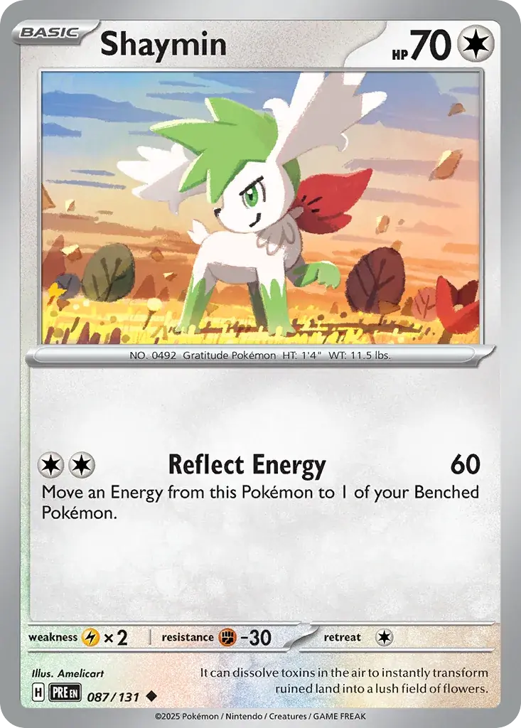 Shaymin Prismatic Evolutions Pokemon card