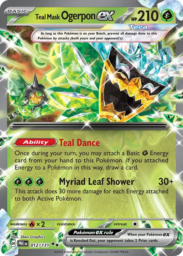 Teal Mask Ogerpon ex Prismatic Evolutions Pokemon card