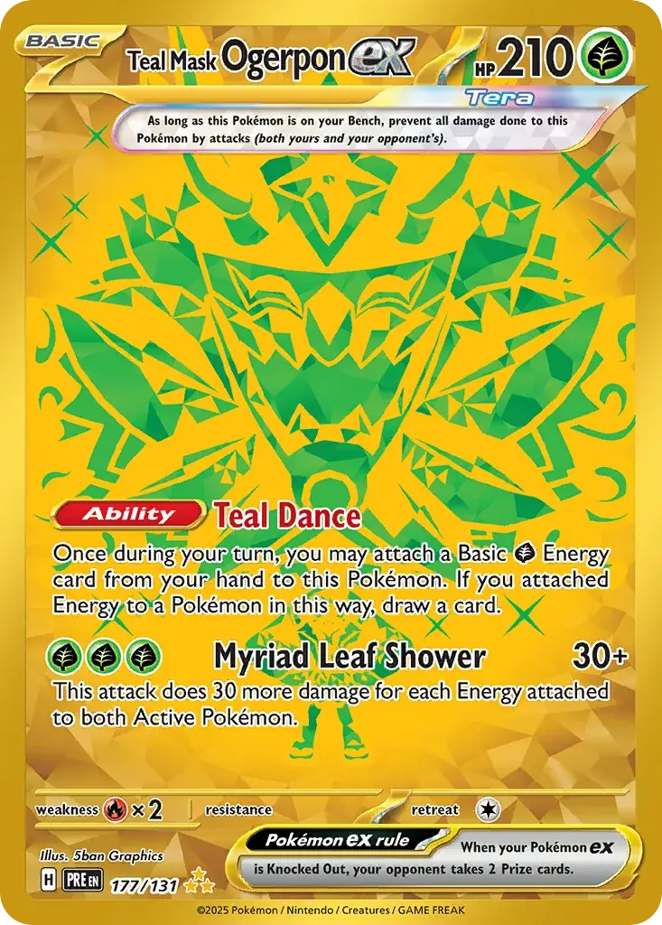 Teal Mask Ogerpon ex Prismatic Evolutions Pokemon card