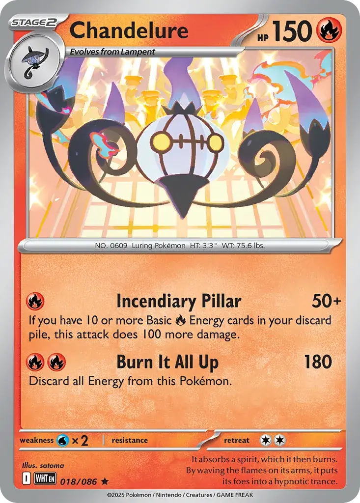 Chandelure White Flare Pokemon card