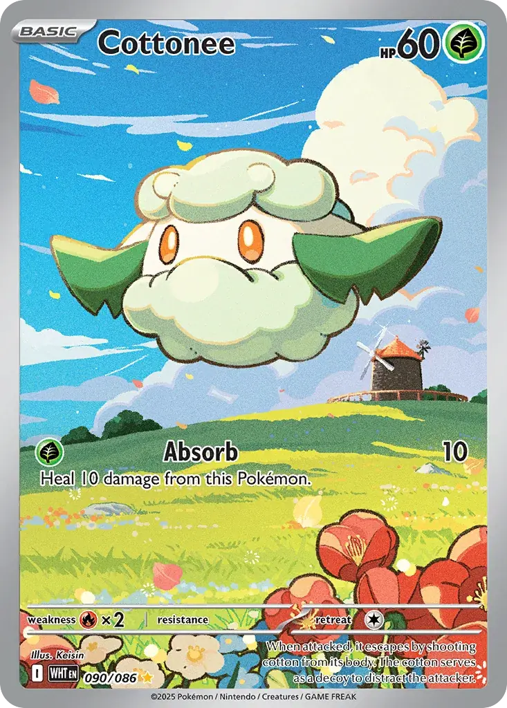 Cottonee White Flare Pokemon card