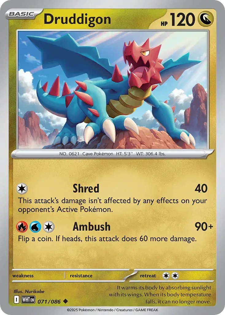 Druddigon White Flare Pokemon card