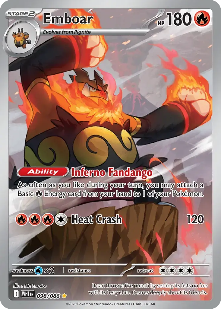 Emboar White Flare Pokemon card