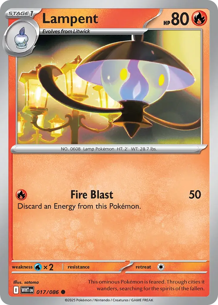 Lampent White Flare Pokemon card