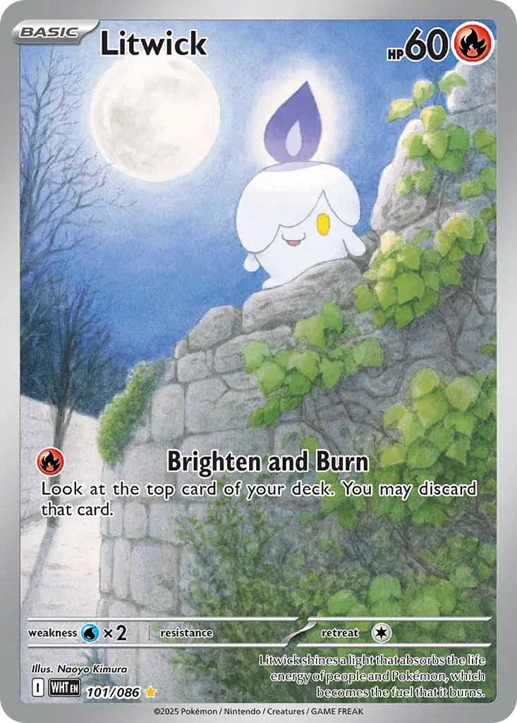 Litwick White Flare Pokemon card