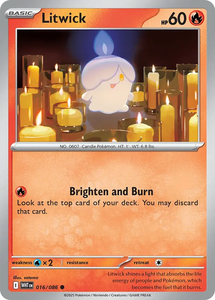 Litwick White Flare Pokemon card
