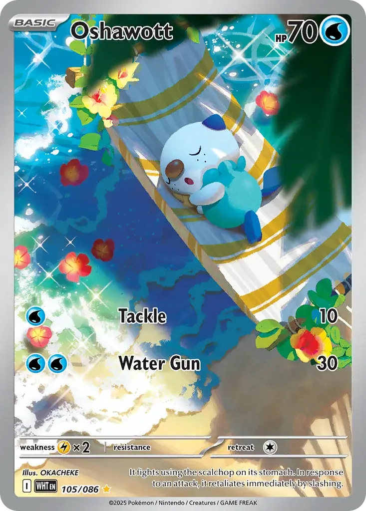Oshawott White Flare Pokemon card