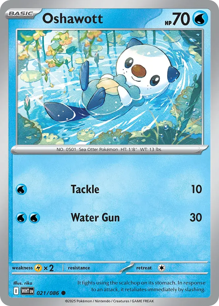 Oshawott White Flare Pokemon card