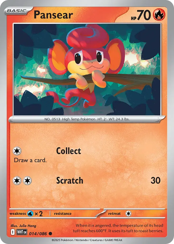 Pansear White Flare Pokemon card