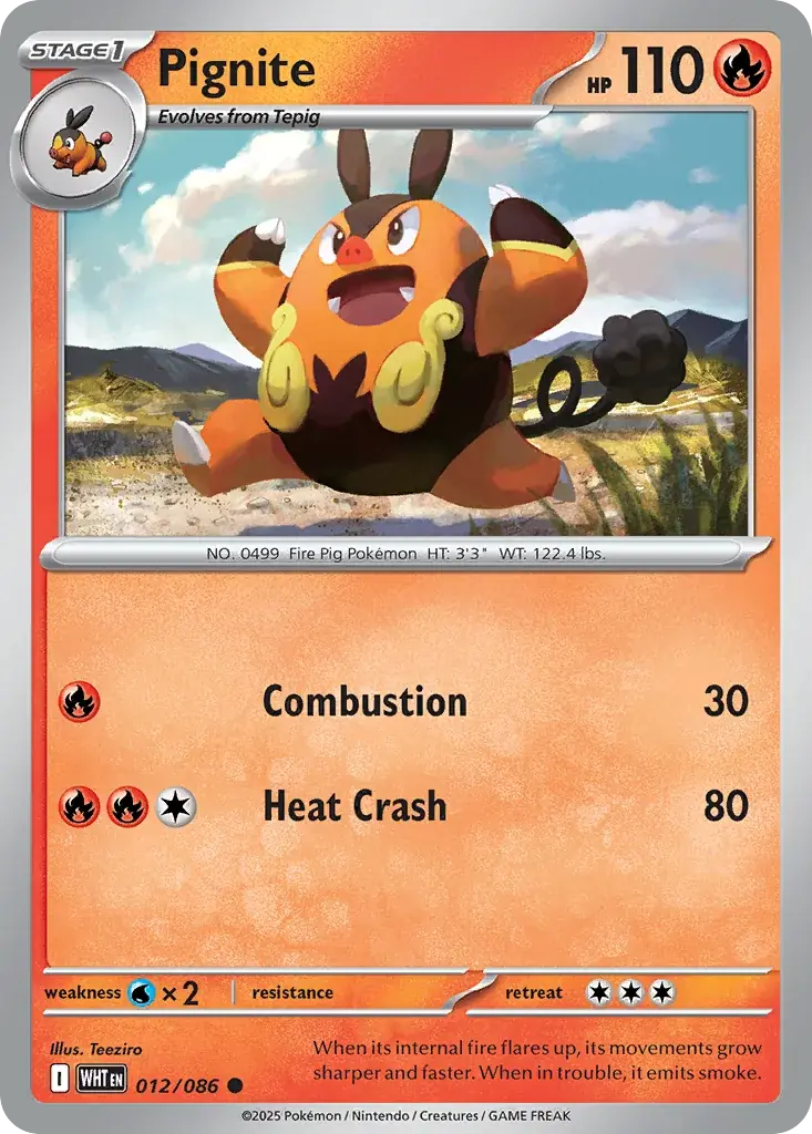 Pignite White Flare Pokemon card