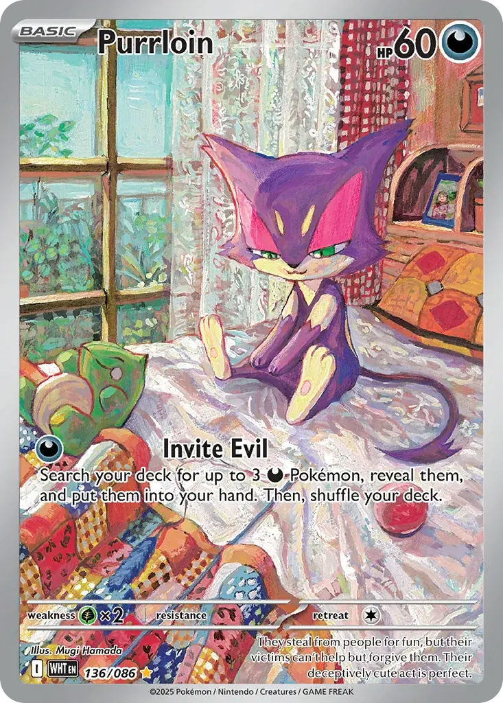 Purrloin White Flare Pokemon card