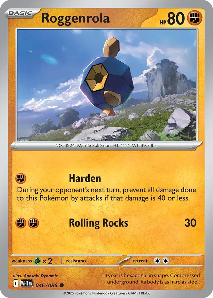 Roggenrola White Flare Pokemon card