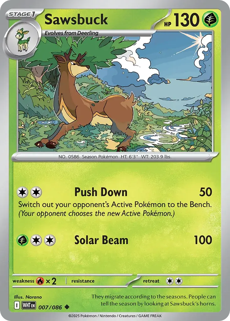 Sawsbuck White Flare Pokemon card