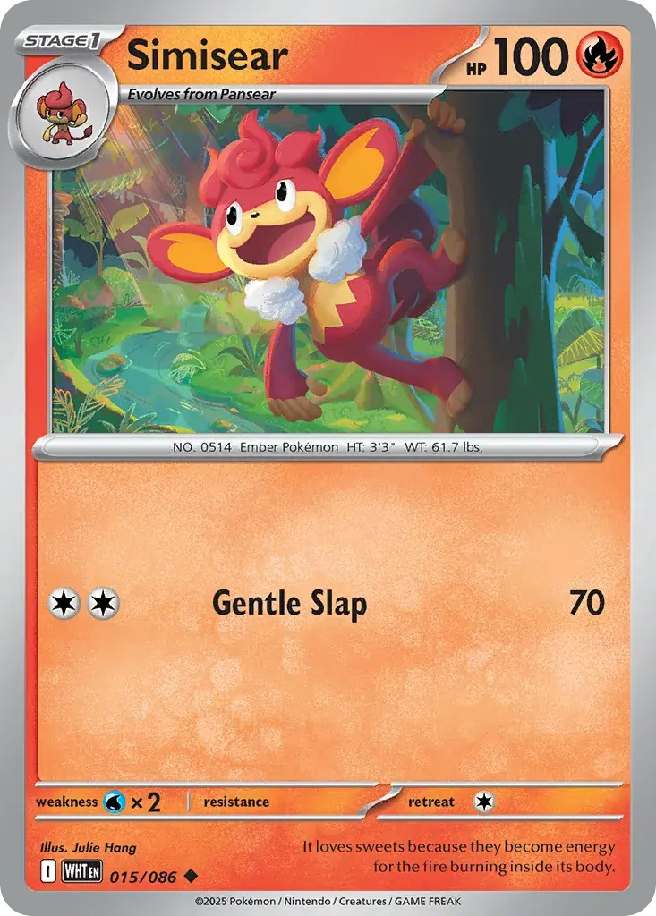 Simisear White Flare Pokemon card